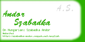 andor szabadka business card
